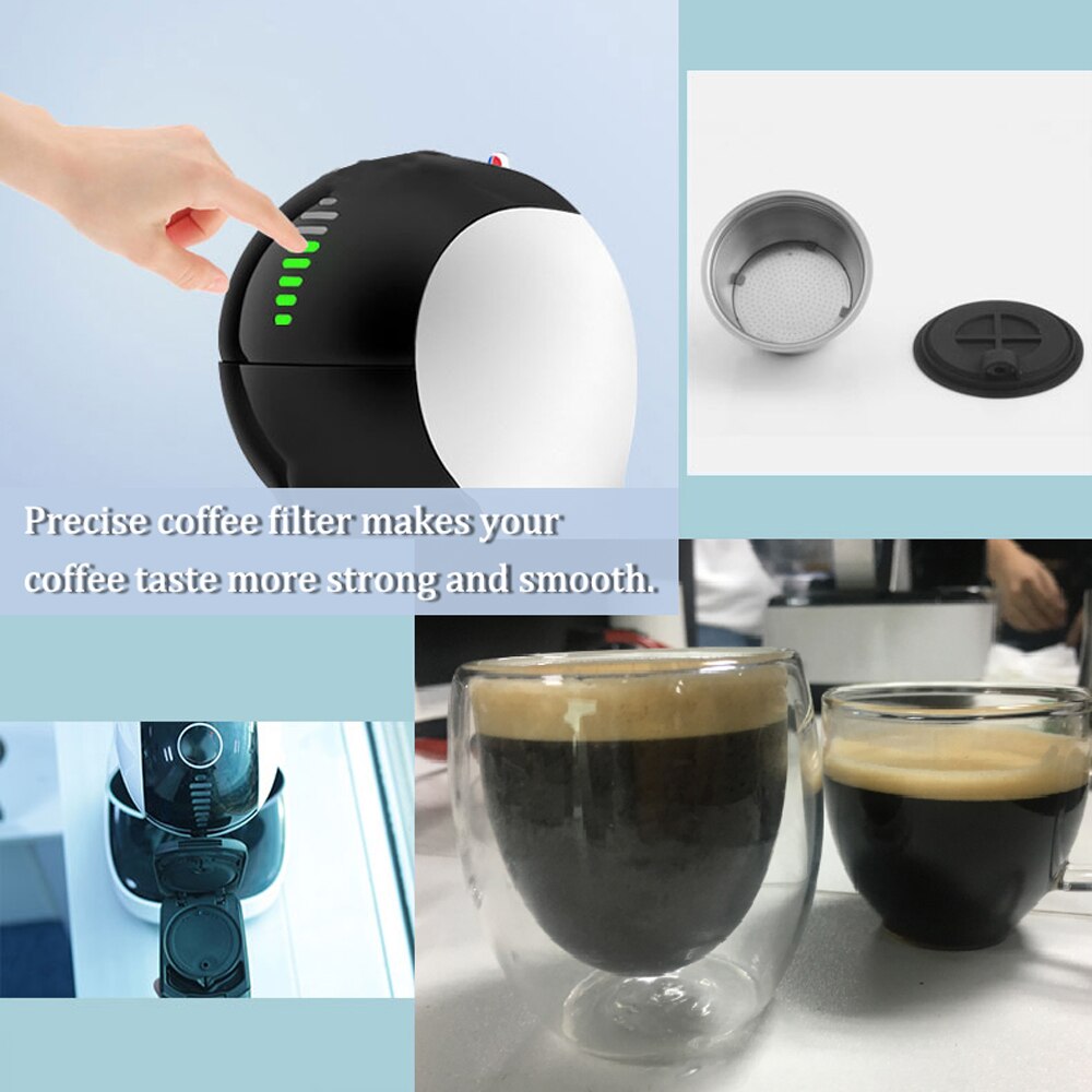 Stainless Steel Fillable Coffee Capsules Reusable Coffee Capsule Cup Filter Set with DOLCE GUSTO EDG Lumio Series Coffee Machine