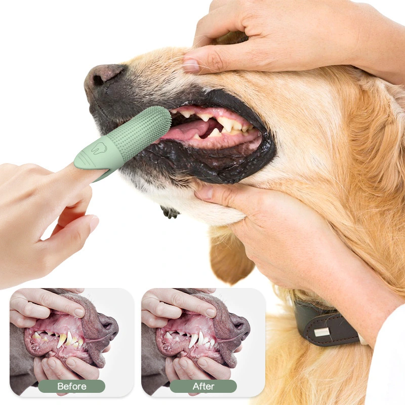 Escova de dentes para cães, 360 ° Escova de dentes de dedo de limpeza para cães, escova de dentes de dedo de cachorro de silicone de qualidade alimentar para cães e gatos cuidados dentários
