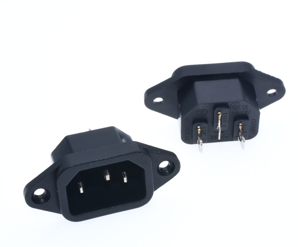 10Pcs IEC320 C14 Male 3Pin Chassis Panel Mount Power Socket AC250V/10A