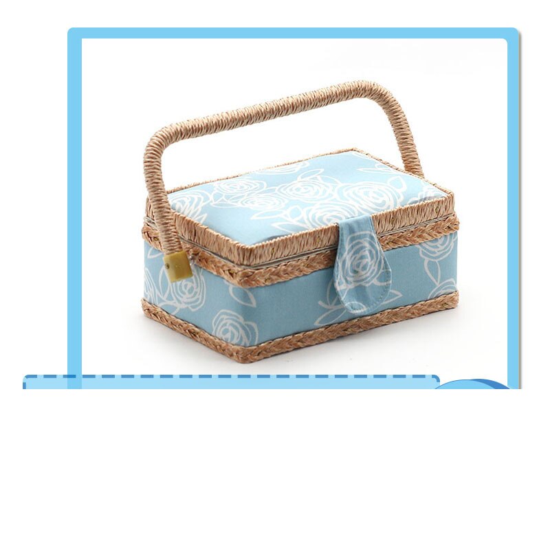 Household Craft Handmade Sewing Basket Thread Needle Storage Box Hanging Organizer Sewing Thread Basket Wedding: Style4Single Box