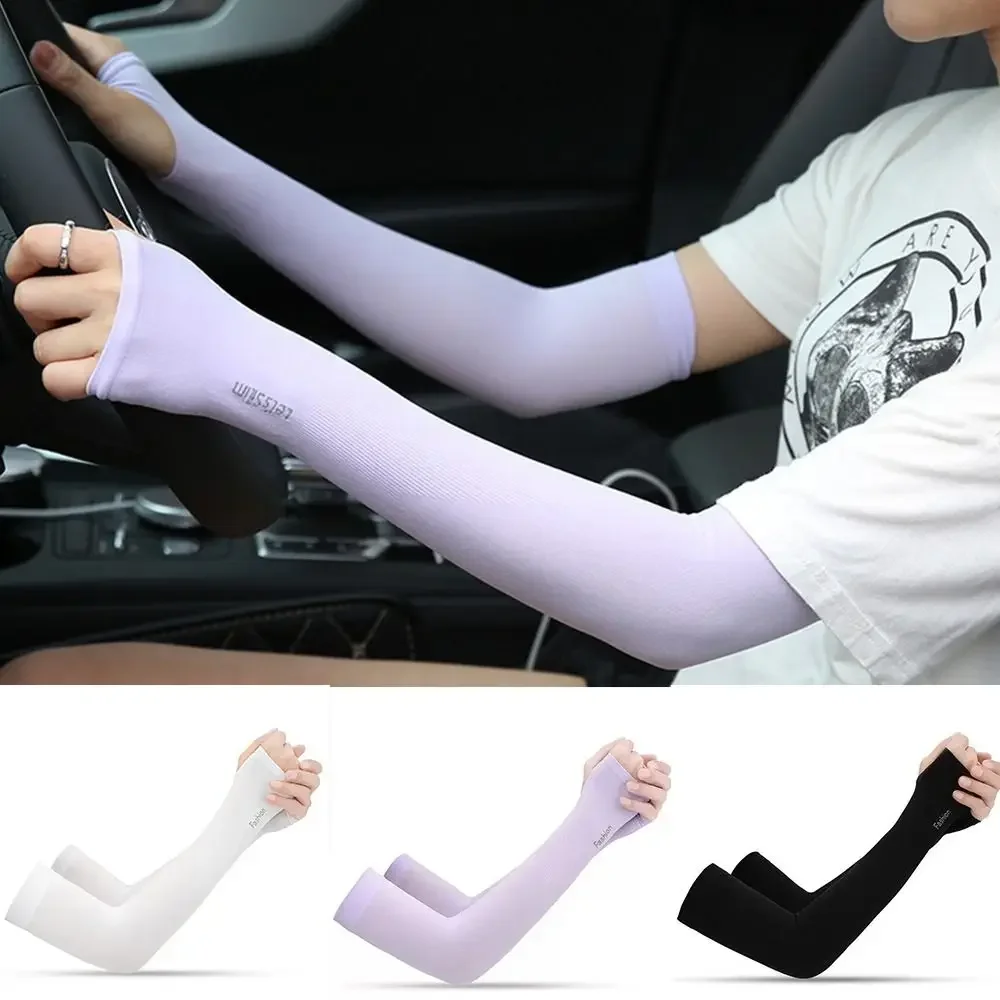 1 Paar kühlende Armstulpen, unisex, draussen, Sonnenschutz, Armstulpen, fingerlos, lang, Anti-Sonnenbrand, Radfahren, Angeln, Sportstulpen