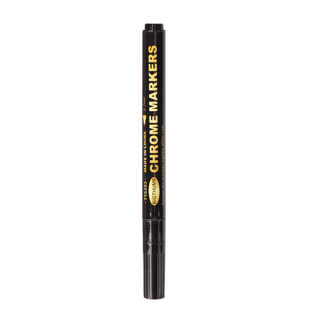 Rotulador de espejo para manualidades, acabado cromado metálico con rotulador, resistente a los rayos UV y al agua, para garabatos: 0.7mm Gold