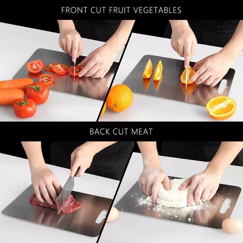 304 stainless steel cutting board wear resistant and rust proof kitchen rectangular chopping board cutting vegetables and fruits