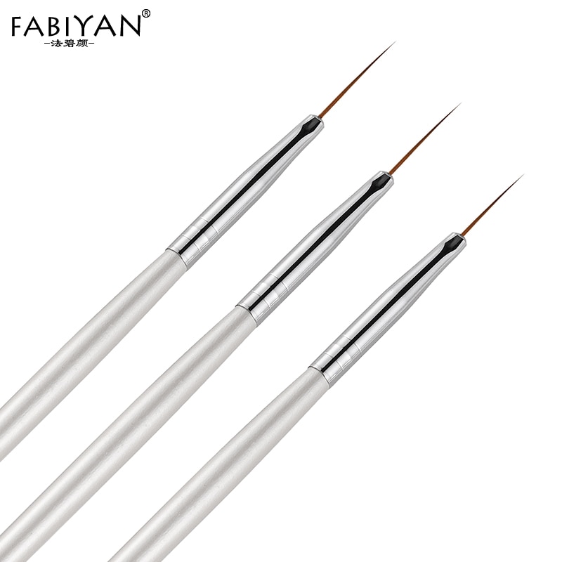 Pinceau Gel UV acrylique, Lot de 3 pièces, pour Nail Art, peinture Fine, bande Fine, pour dessin, pointes de décoration, Kit de