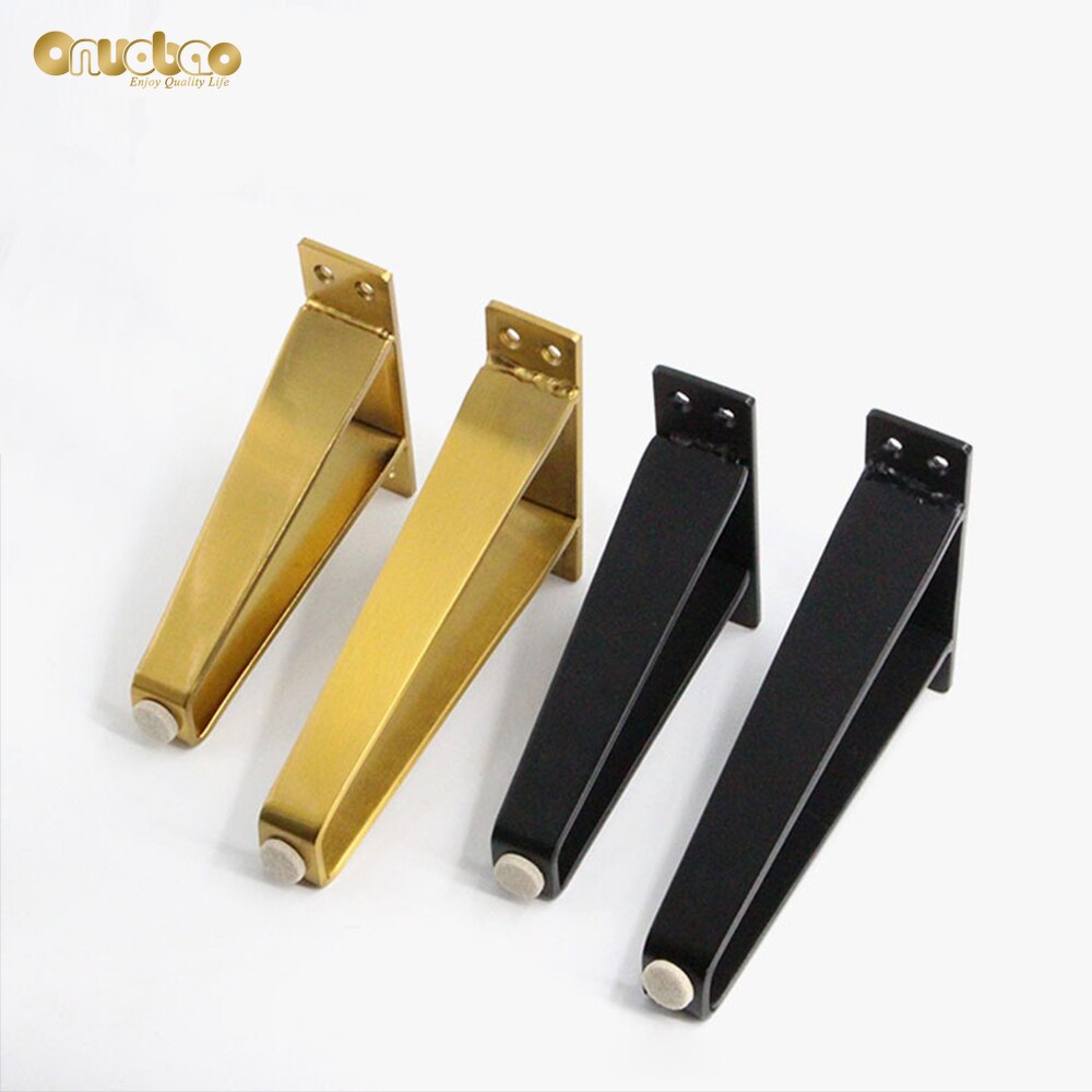 Onuobao 2PCS V Shaped Carbon Steel Furniture Legs Nordic Style Light Luxury Metal Bathroom Sofa Cabinet Table Bed Leg