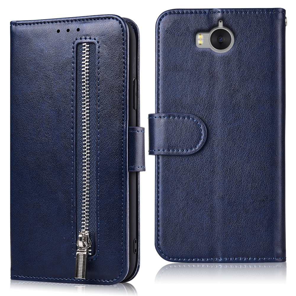 Zipper Wallet Leather Case for Huawei Y5 MYA-AL10 MYA-L22 MYA-U29 Fundas Soft TPU Back Cover Card Holder Flip Case