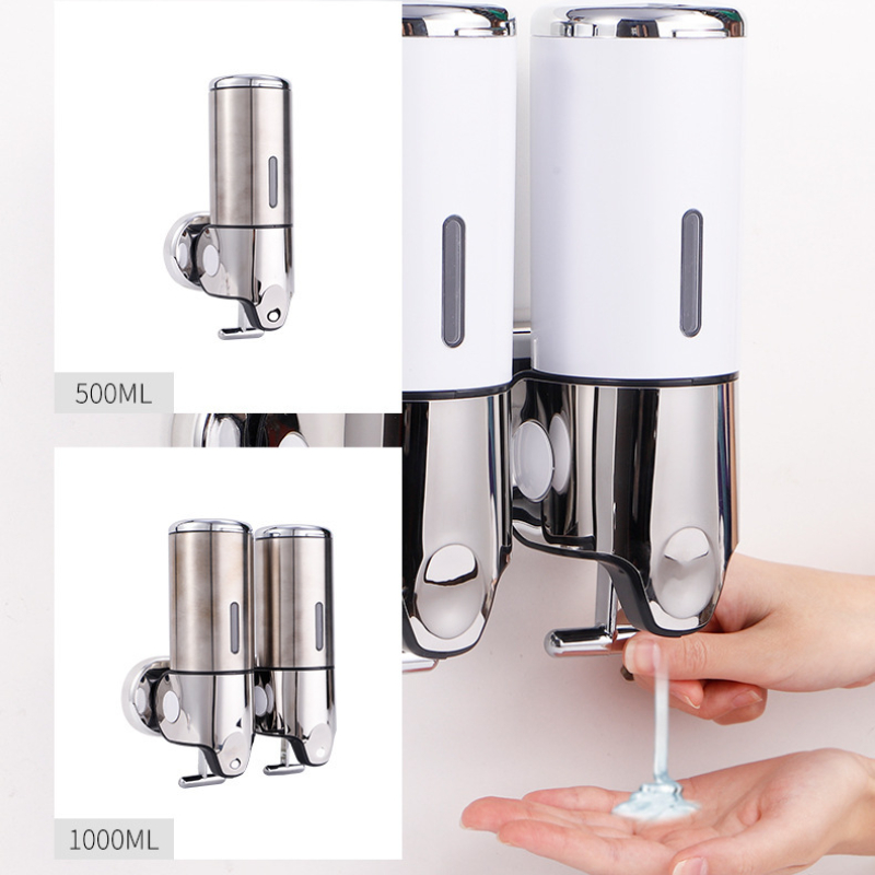 Distributeurs de savon liquide manuels pour salle de bains, récipient mural pour savon, shampoing, Gel douche, 500/1500ml, accessoire de salle de bains