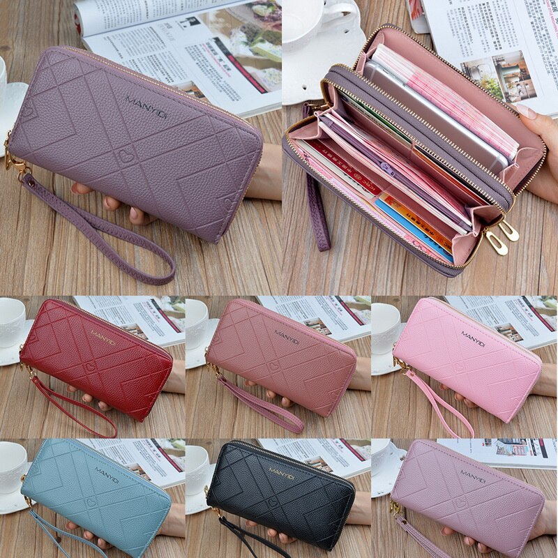 Women Long Wallets Large-capacity Double Zipper Clutch Wallet Ladies Double-layer Clutch Bag Wallet Coin Purse