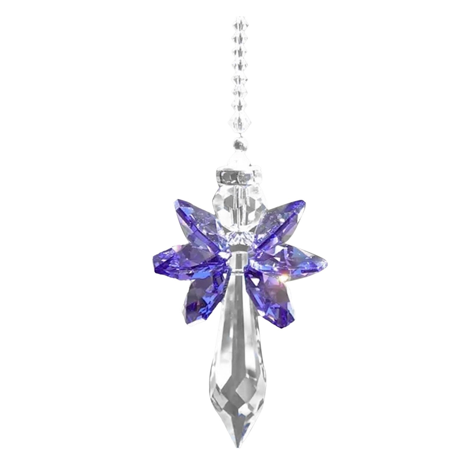 Crystal Ornaments Modern Rainbow Crystal Angel Chakra Suncatcher Car Charm Pendant Hanging Decorations room decoration Ornaments: G
