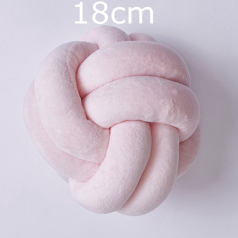 Baby Bed Bumper for Crib Newborn Nodic Thick Soft Crib Protector Cotton Patchwork Cot Cushion Kid Infant Sleep Safe Room Decor: 18cm pink knot