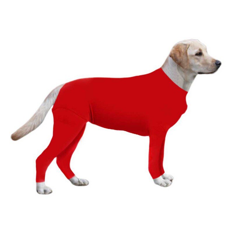 Post Operatieve Bescherming Herstel Lange Mouwen Bodysuit Jumpsuit Voor Honden Care Pak Jumpsuit Shirt Pyjama: SCARLET / L