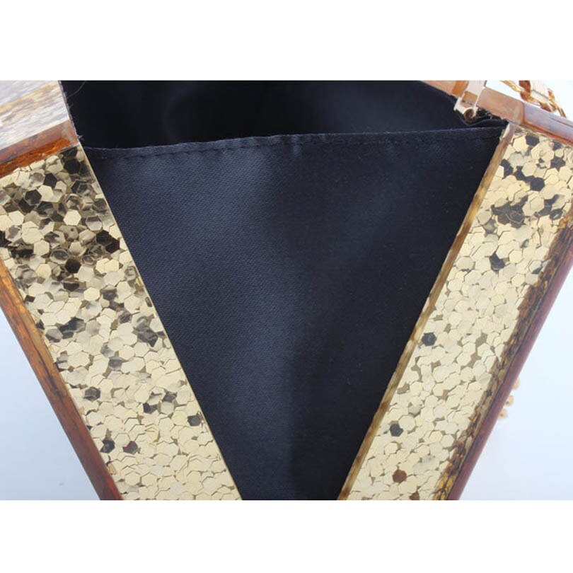 Bling sort guld patchwork glitter onde øjne akryl pvc plastik boks dag clutches sommer rejser aften håndtasker kvinder strandtasker