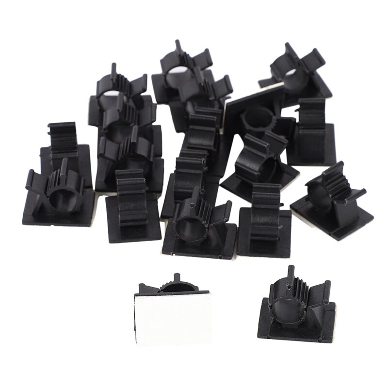 40Pcs Black Adjustable Plastic Cable Clamps Self Adhesive Car Cable Clips Wire Organizer