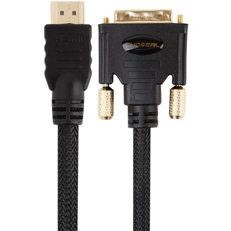 CHOSEAL HDMI To DVI Cable DVI 24+1 Pin Adapter 4K 1080P Bi-directional DVI D Male to HDMI Male Converter Cable for LCD DVD HDTV