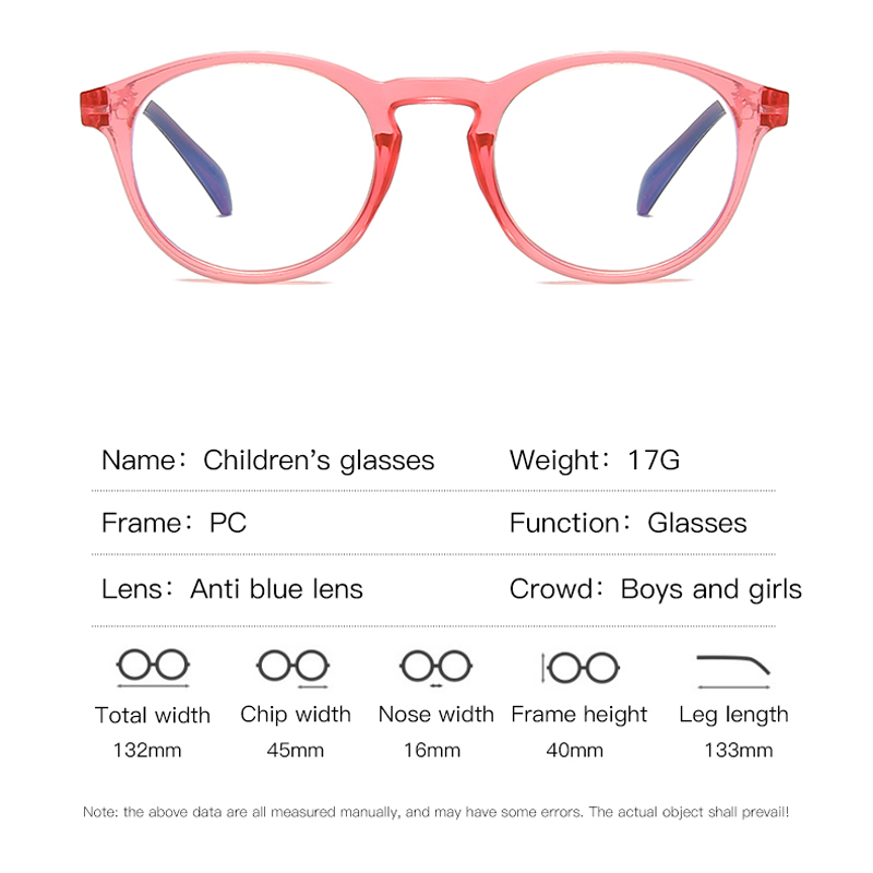 Anti-blå lys børn gummi briller dreng pige mærke runde blød ramme beskyttelsesbriller almindelige børn anti blå lys briller  tr90