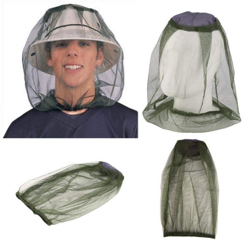 Berretti da pesca zanzara insetto insetto maglia testa rete protezione viso viaggi campeggio all'aperto cappuccio maschera parasole traspirante