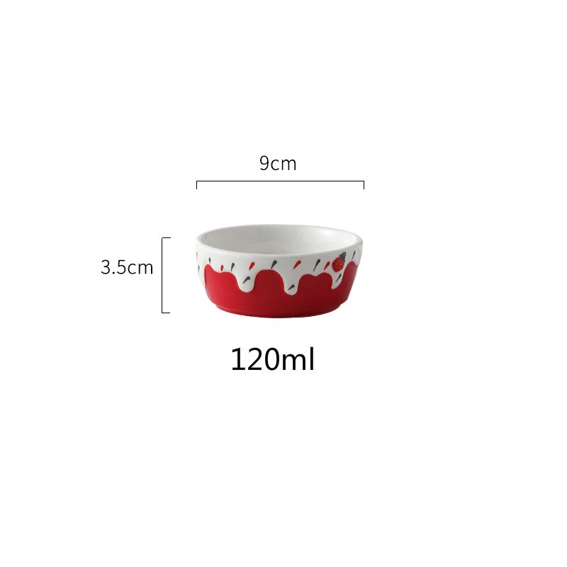 Cute Strawberry Ceramic Bowl Fruit Salad Bowl Yogurt Dessert Bowl Ins Tableware Rice Bowl Single Oatmeal Breakfast Bowl: K