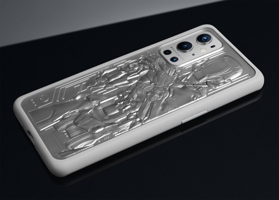100% Originele Oneplus 9 Pro Echt Mechanische Warrior Unieke Zandsteen Karbon Case Cover Ultra Slim Hard Shell