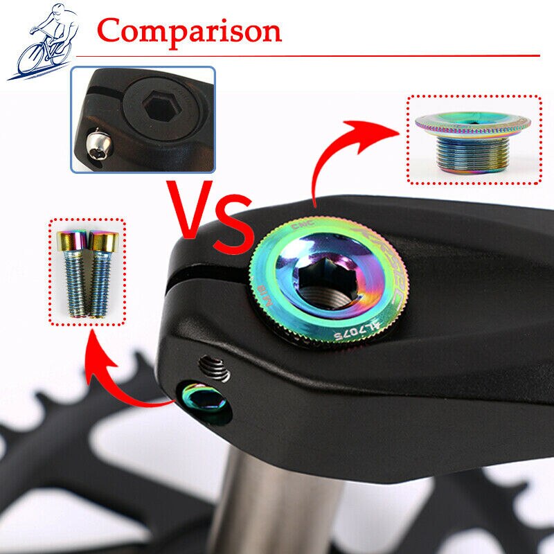 KRSEC-Tapa de manivela de aluminio M18/M20, juego de bielas para bicicleta, compatible con Shimano/SRAM/FSA biela, manivela BMX, Accesorios para bicicleta de carretera