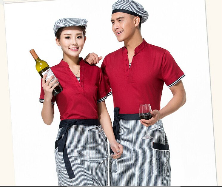Kellnerin Uniform Restaurant kellner arbeitskleidung kurzarm frauen/männer