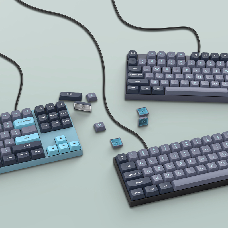189 teclas PBT doble disparo negro gris ISA perfil teclas para interruptores MX Womier GK61 Anne Pro 2 Teclado mecánico para jugar