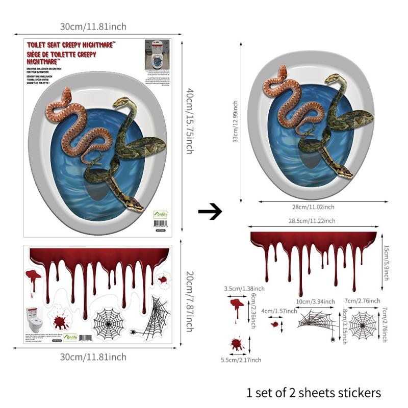 Halloween Toilet Wall Stickers Home Decoration Toilet Series Various Styles Horror Atmosphere Funny KTV Bar: 05