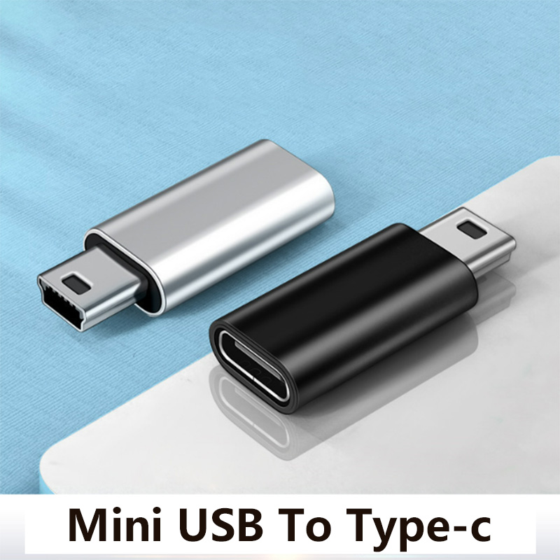 Metal Universal Otg Mini 5 Pin USB Adapter B Male to USB Type C Female Data Transfer Connector for GoPro MP3 Digital Camera GPS