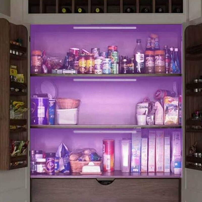 UV LED Ultraviolet Sterilizer UV Lamp with Infrared Induction for Wardrobe Cabinet Kitchen Cabinet Home Office: White