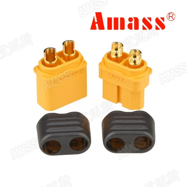 10 peças conector amass xt60h + xt60 com capa de proteção macho fêmea plugue de alimentação com bainha para bateria lipo aviões rc carros