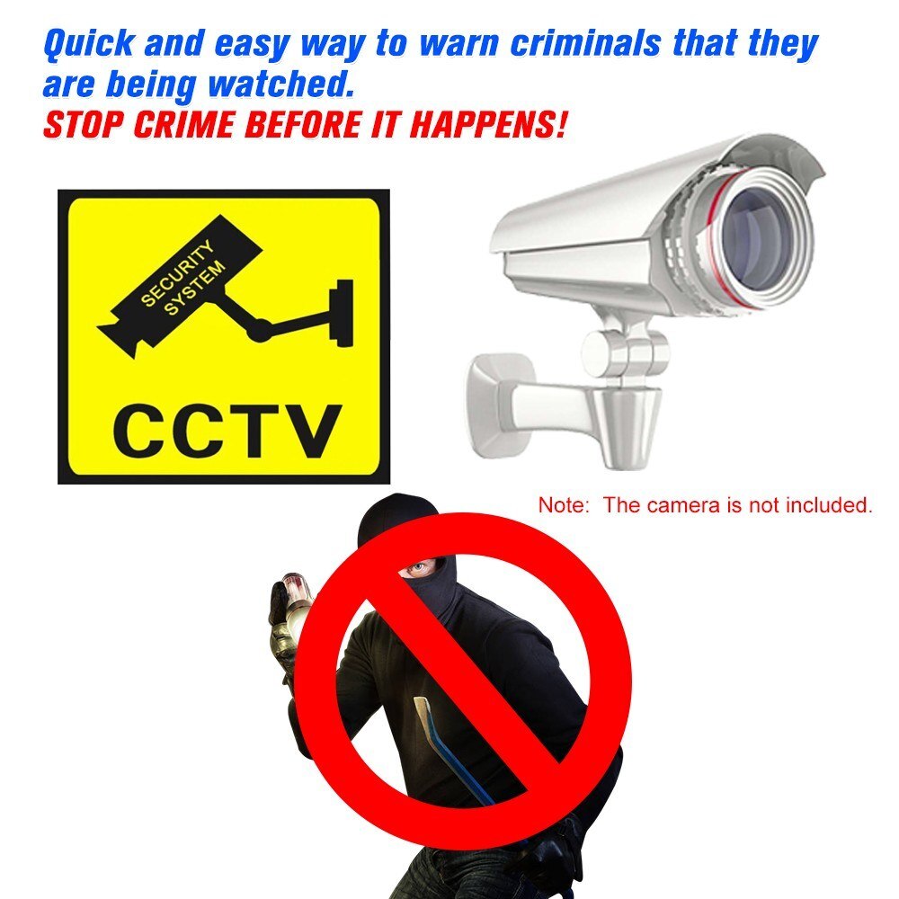 5Pcs Beveiliging Cctv Surveillance Camera Waterproof Zonnebrandcrème Sticker