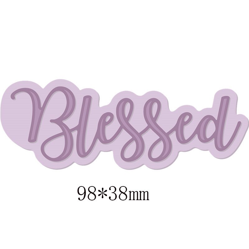 Mots mélangés découpe de métal pochoir pour bricolage Scrapbooking décoratif gaufrage artisanat découpe modèle Sentiment: Blessed