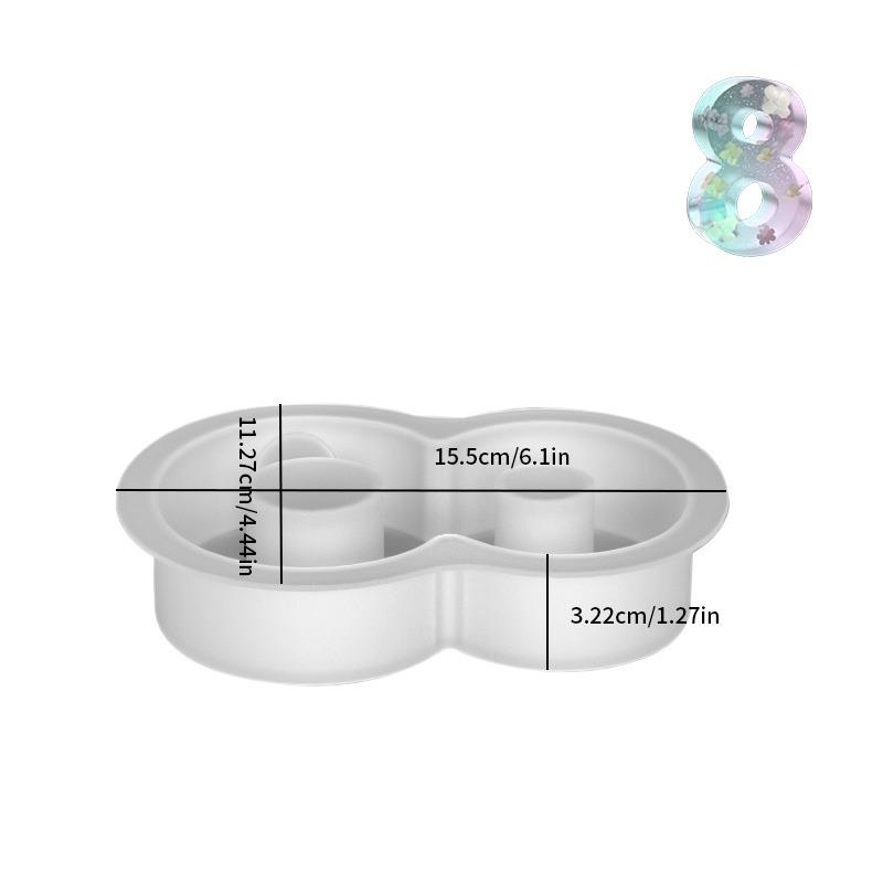 Molde de silicona de resina epoxi para candelabro Digital geométrico, soporte de vela de números árabes, yeso, decoración, bricolaje, 0-9: Azul oscuro