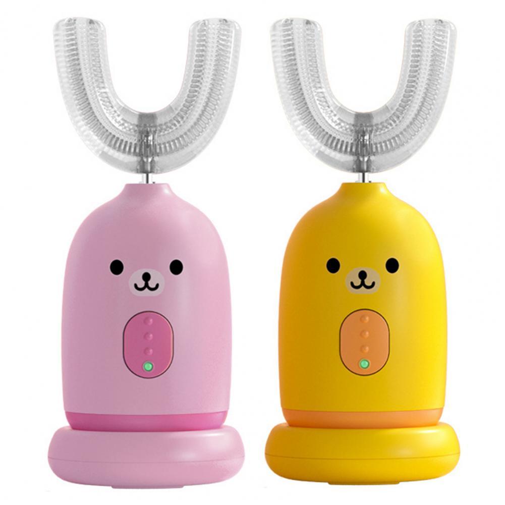 1 Set Kids Tandenborstel Ergonomische Fall Slip Cartoon Handvat U Vorm Elektrische 360 Tandenborstel Voor Reizen Tandheelkundige Zorg