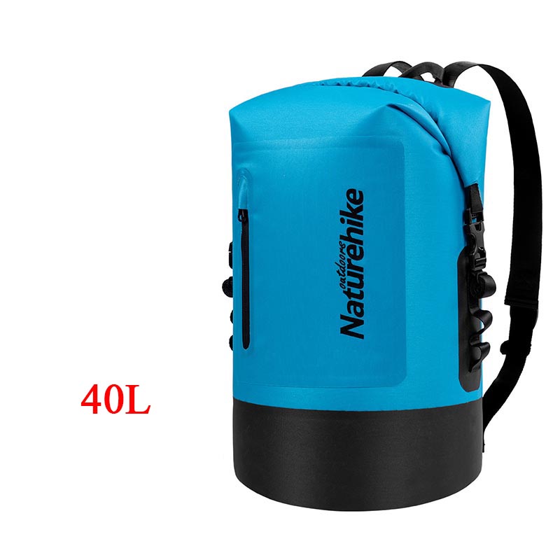 Naturehike 420D TPU Waterproof Bag Outdoor Dry Bag River Trekking Bags Waterproof Backpack NH18F031-S: Blue 40L