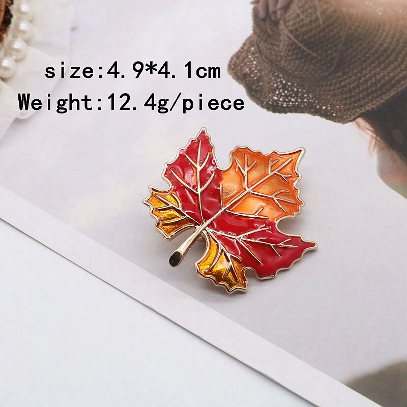 Kerst Broches Leuke Maple Leaf Bloem Emaille-Parel Voor Meisjes Vrouwelijke