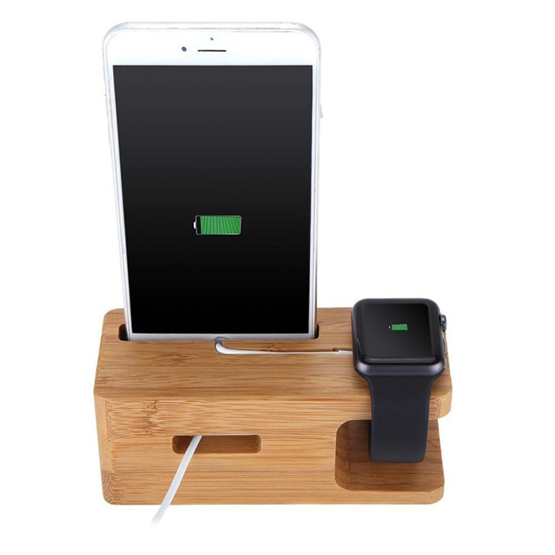 Charging Dock Station Bamboo Wood Holder for iPhone 11 Pro x xs xr Samsung HUAWEI for Apple Watch Smartwatch Charger Phone Stand