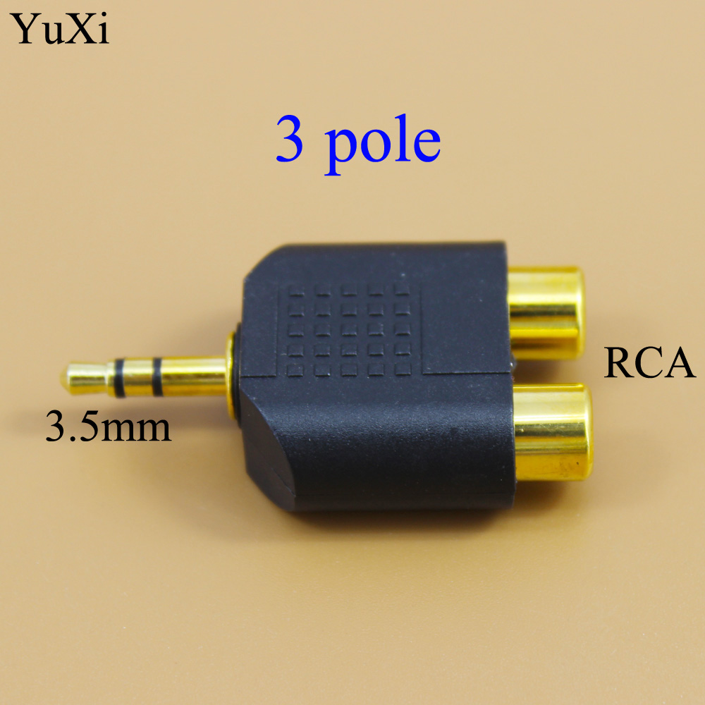 3.5mm/6.35 honkontakter  to 2 rca-hankontakter f/m eller m/f-hankontakter  to 2 dubbel rca-honkontakter av-stereoljudadapter y-kontakt splitterkontakt: Svart