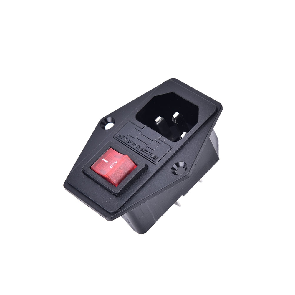 3 Pin IEC320 C14 Plug Op/Uit Schakelaar Socket Met Vrouwelijke Plug Voor Voeding Cord Arcade Machine Schakelaar met Zekering