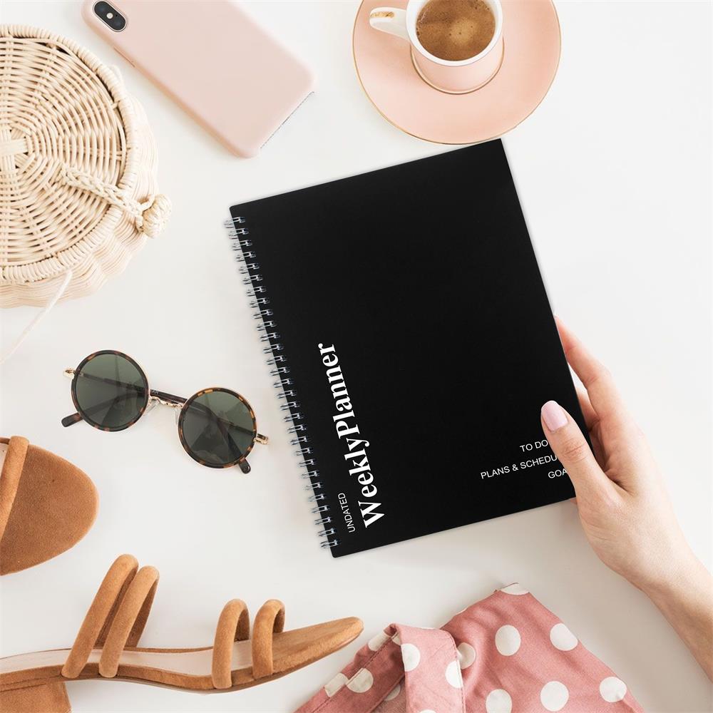 Daily Weekly Work Planner Hourly Schedule Appointment Agenda Undated Notebook Journal To Do List Flexible PVC Cover Diary Book