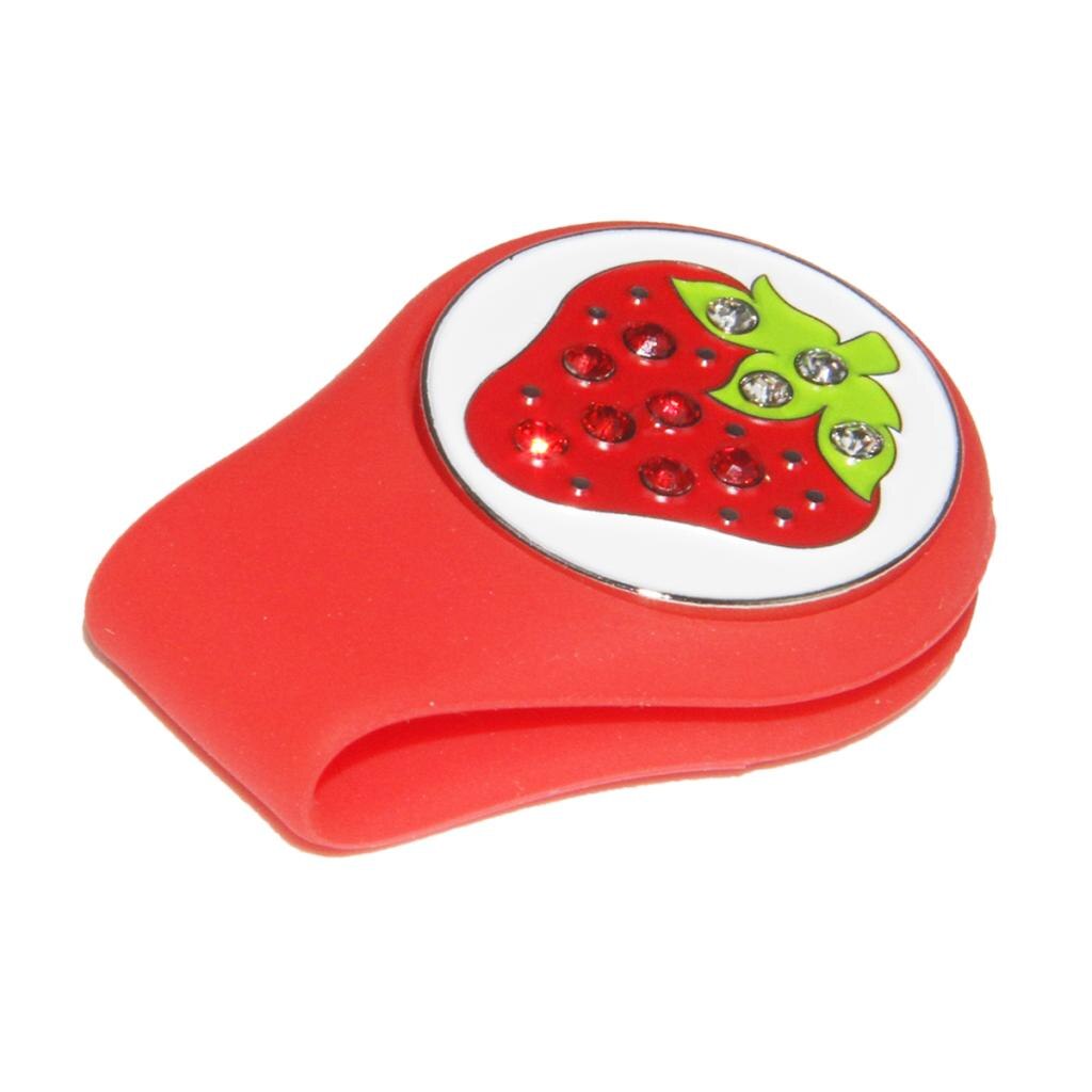Magnétique balle de Golf marqueur Golf chapeau casquette pince nouveauté Fruit motif Golf pour femmes dame enfants-plusieurs couleurs: Red