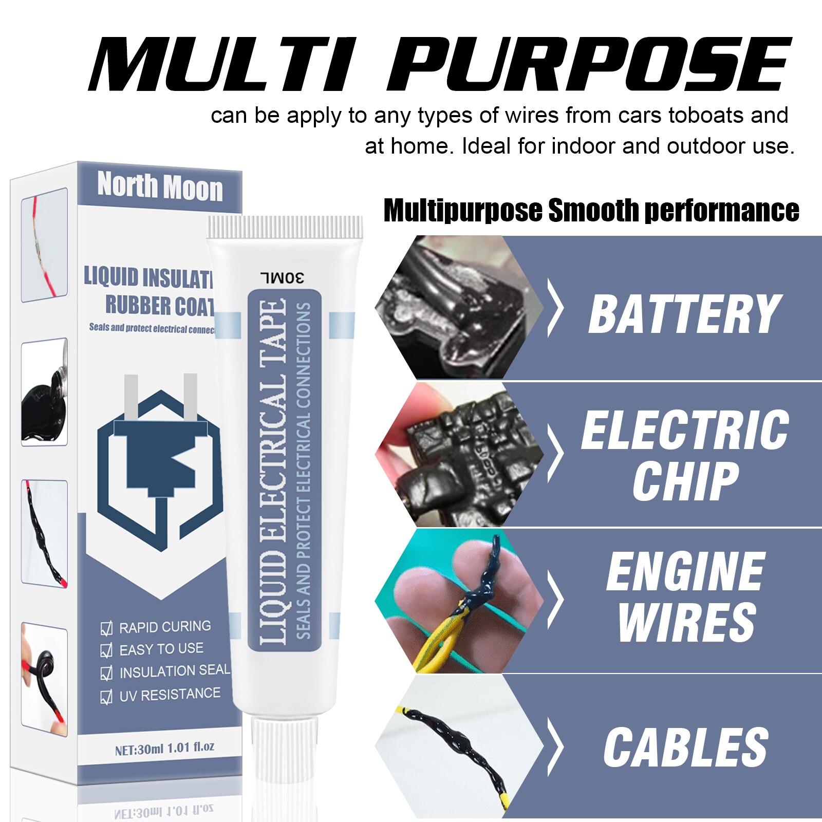 Cinta eléctrica aislante líquida, sellador electrónico fijo resistente a altas temperaturas, pegamento de sellado impermeable, 30ml