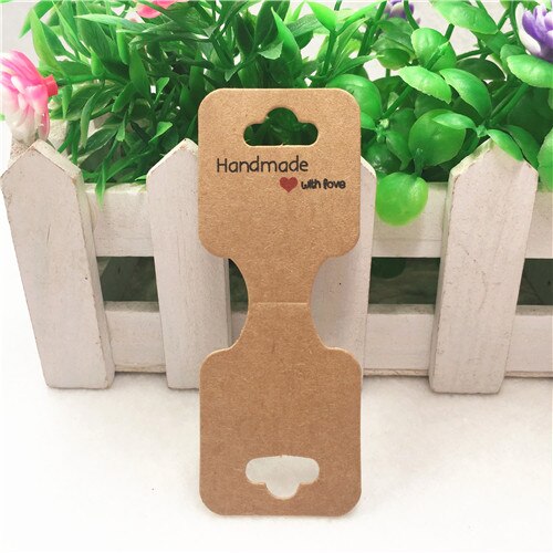 24 sztuk 9x3.5cm ręcznie z miłość naszyjnik kraft karty naszyjnik bransoletka powiesić Tag biżuteria wyświetlacz karty etykieta: a6