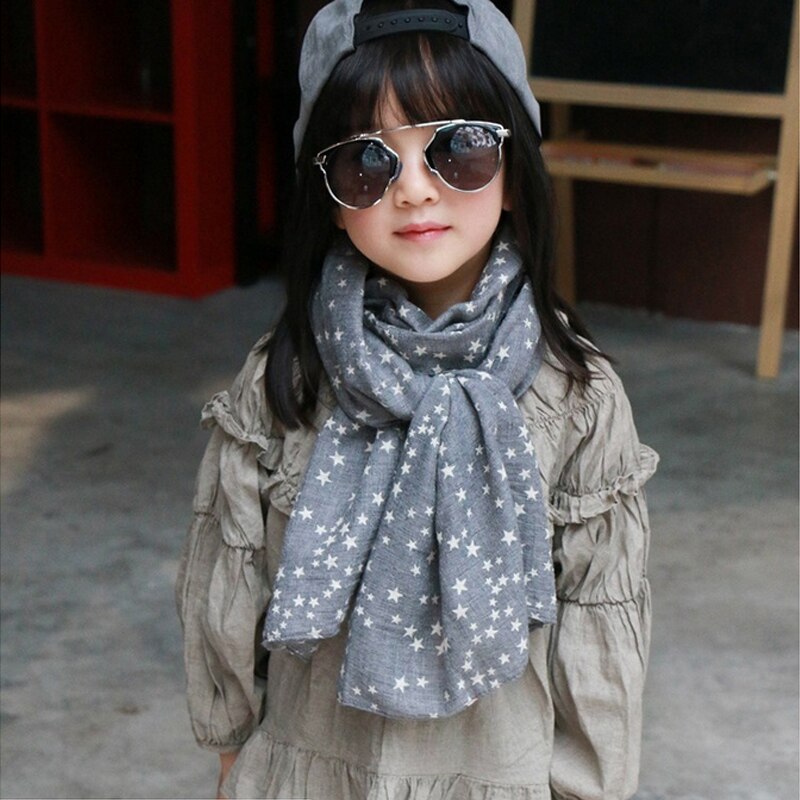 Unisex Baby Boys Girls Star Print Bibs Children Cotton Scarf Kids Spring Autumn Cute Pentagram Warm Shawl And Scarves