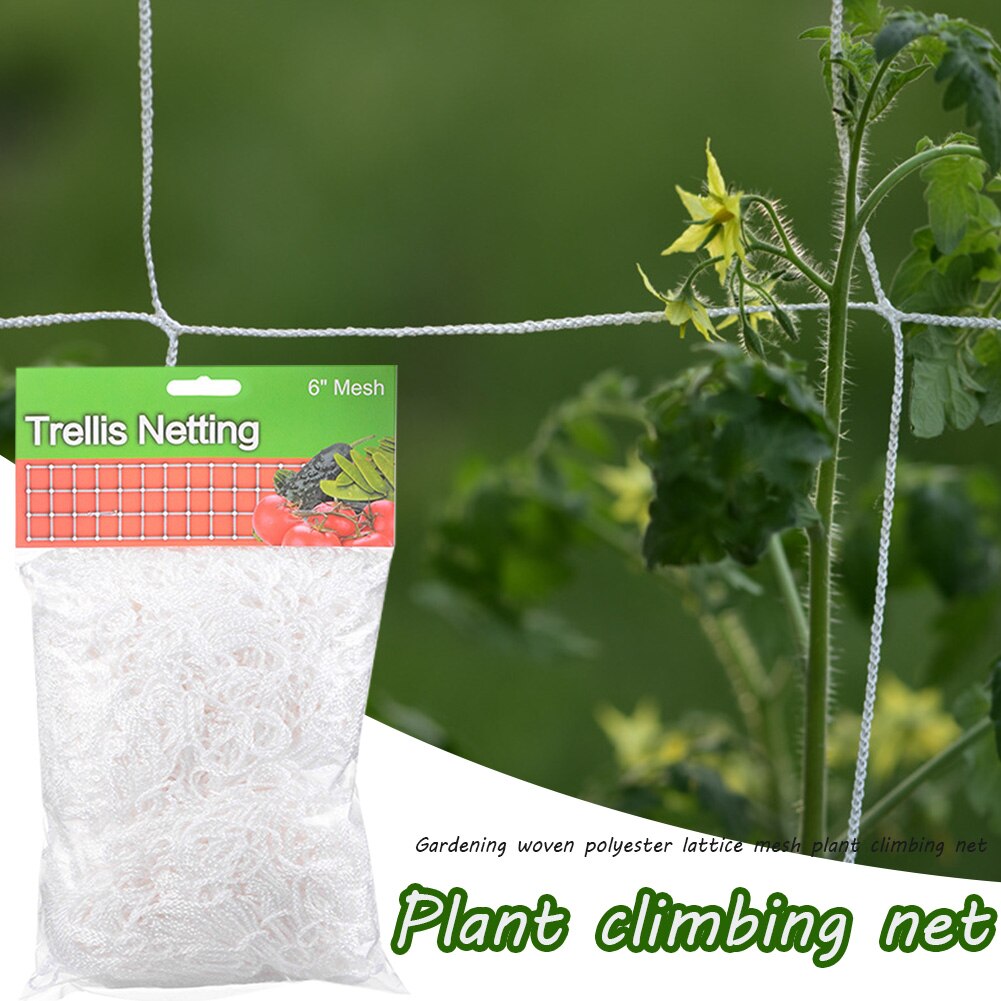Hydrocultuur tuin vierkante ondersteuning polyester accessoires gaas trellis netten fruit groenten klimplanten komkommer plant klimnet