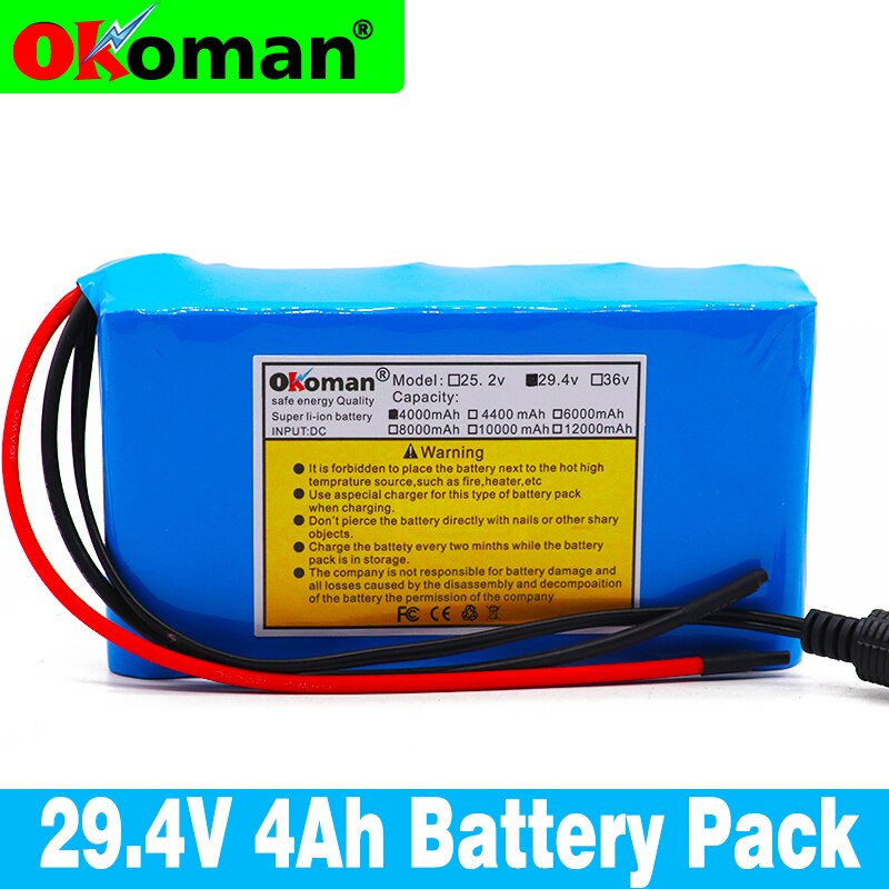 7s2p 24V 4Ah 7S2P 18650 Batterij Li-Ion Batterij 29.4V 4000Mah Elektrische Fiets Bromfiets/Elektrische/Lithium ion Accu