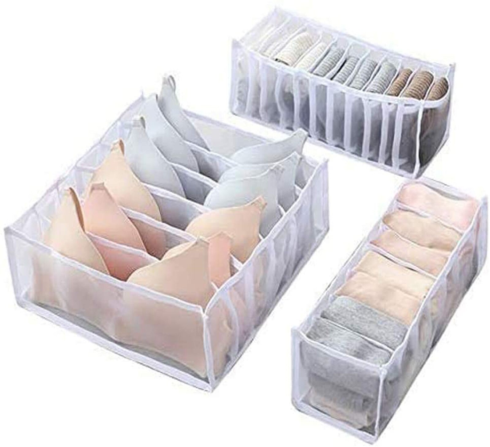 Underwear Storage Box with Compartments Socks Bra Underpants Organizer Drawers Divider Box Storage Box Cabinet Drawer Divider: I