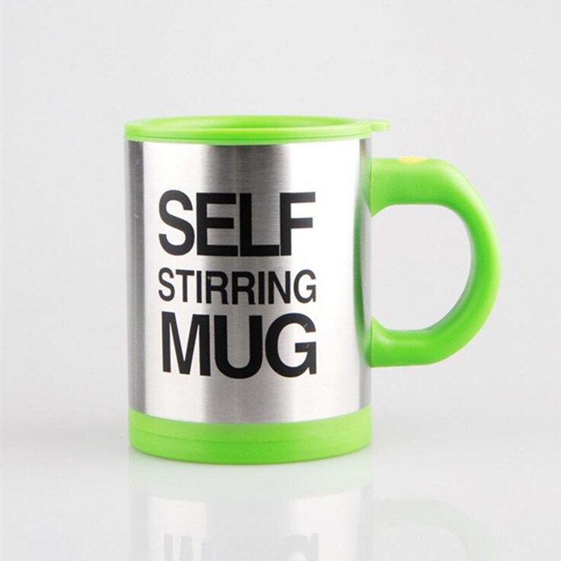 400ml auto-remuant tasse automatique électrique paresseux tasse à café lait mélange tasse en acier inoxydable Drinkware avec couvercle: Green