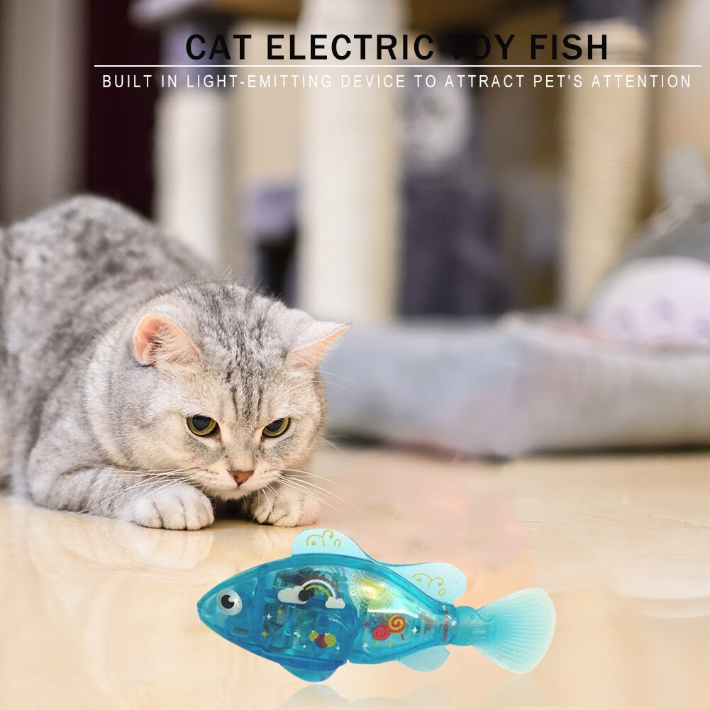 Lichtgevende Elektronische Simulatie Zwemmen Vis Kat Huisdier Transparante Interactie Inductie Bad Robot Vis Activated Water Speelgoed