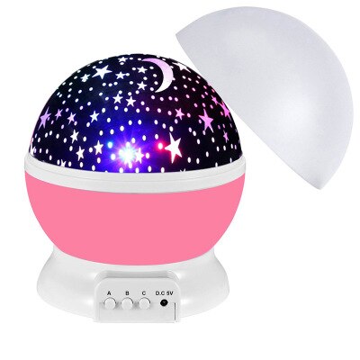 1Pcs Led Star Projector Super Heldere Starry Tafellamp Nachtlampje Sky Batterij Operated Nachtlampje Lamp Voor Kinderen Slaapkamer: Pink