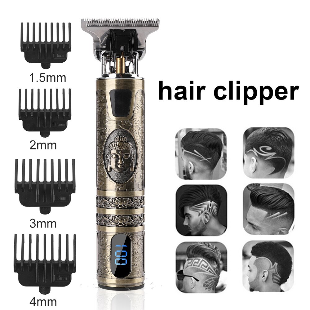 T9 Electric Hair Clipper Rechargeable Shaver Beard Trimmer 0mm Men Hair Cutting Machine Barber Hair Cutter Razor Mower for Man